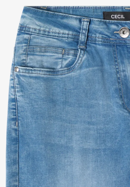 High-Waist Loose Fit 7/8-Jeans