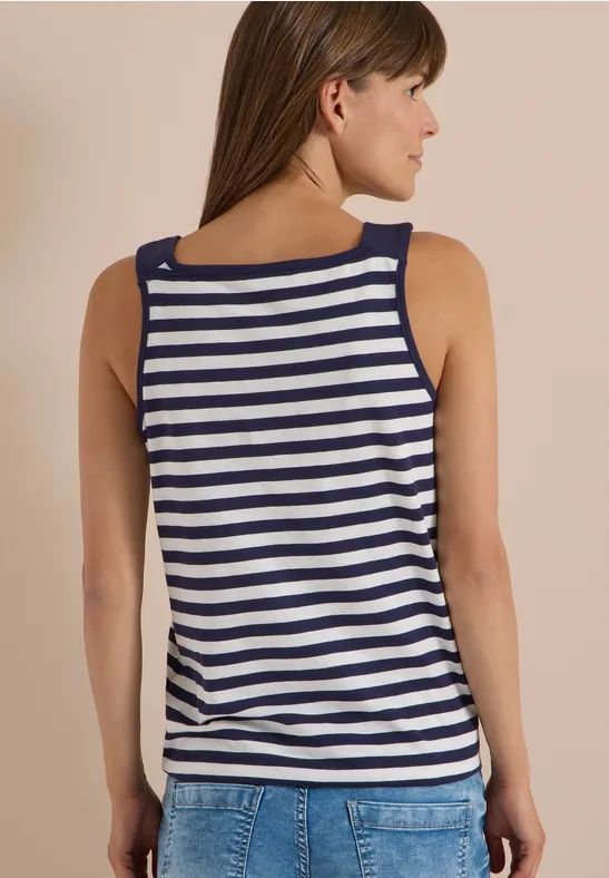 Gestreiftes Jersey-Tanktop aus Baumwolle