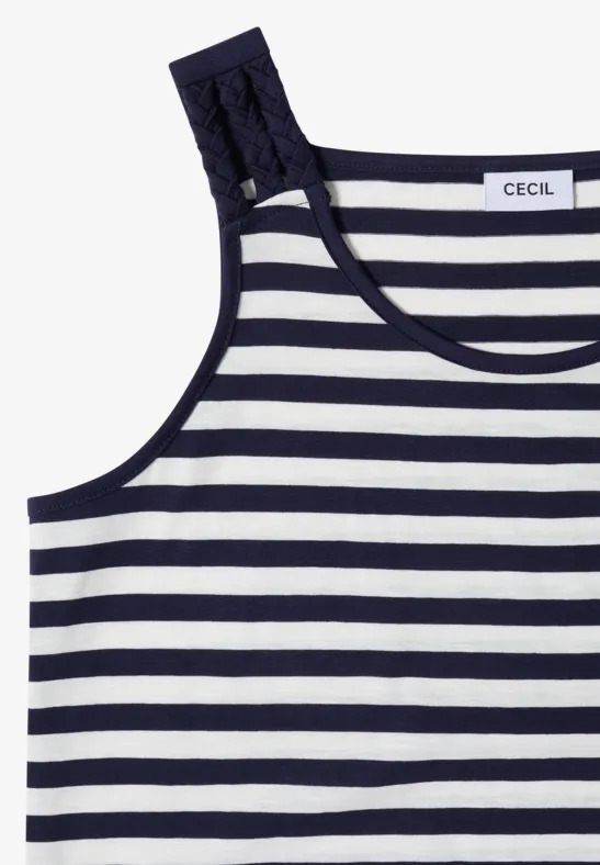 Gestreiftes Jersey-Tanktop aus Baumwolle