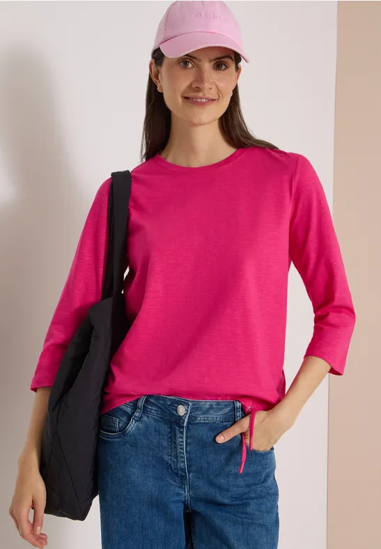 3/4-Arm Jerseyshirt mit Tunnelzug