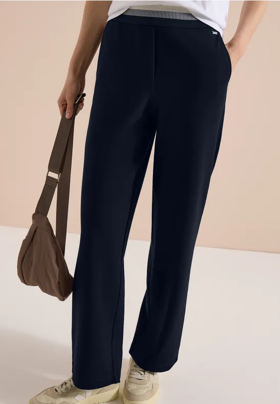 High-Waist Hose mit geradem Bein