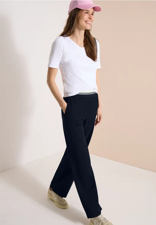 High-Waist Hose mit geradem Bein