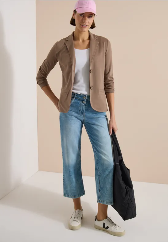 Klassischer Jersey-Blazer mit Reverskragen