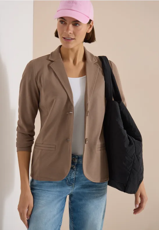 Klassischer Jersey-Blazer mit Reverskragen