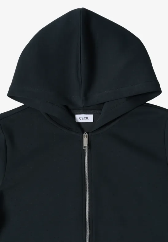 Kurzärmlige Kapuzenjacke mit Reißverschluss