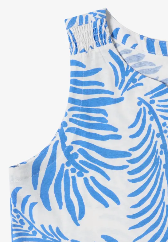 Ärmelloses Top mit Blattprint