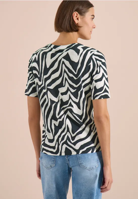 Zebra-Print T-Shirt im Tunika-Stil