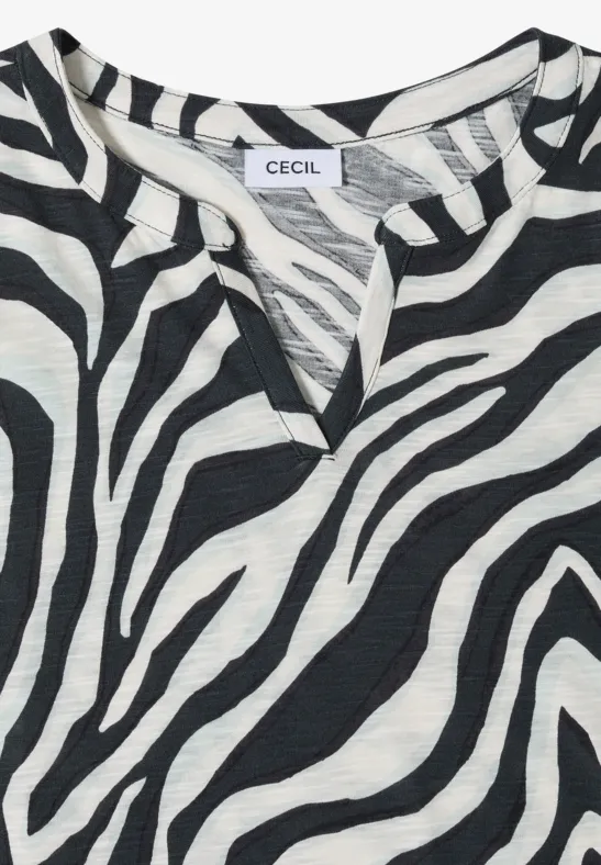 Zebra-Print T-Shirt im Tunika-Stil