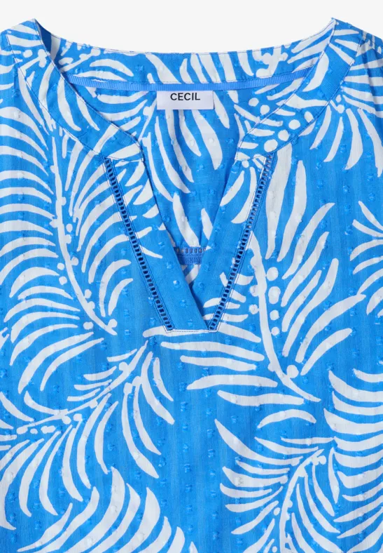 Gestuftes Midikleid mit Tropenprint