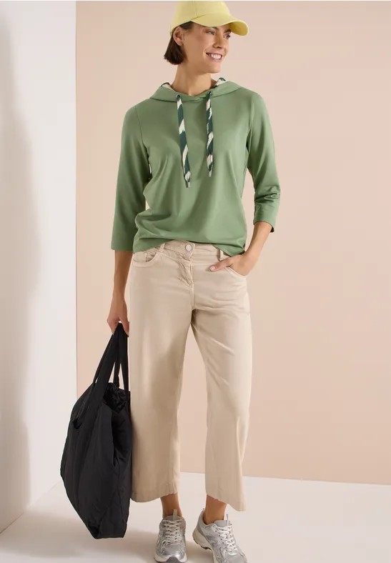Lässiges 3/4-Arm Kapuzenshirt