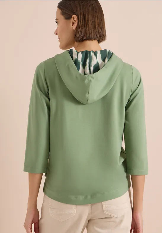 Lässiges 3/4-Arm Kapuzenshirt