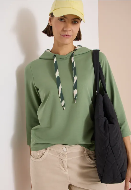 Lässiges 3/4-Arm Kapuzenshirt