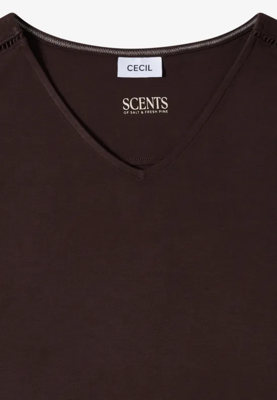 Ärmelloses Jerseykleid mit V-Ausschnitt