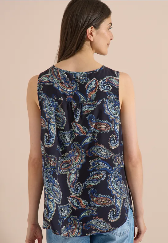 Blusentop mit Paisley-Print und Schlitz