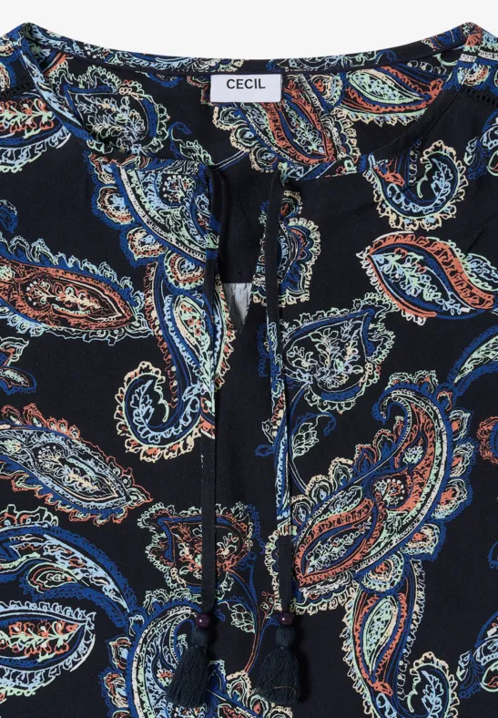 Blusentop mit Paisley-Print und Schlitz