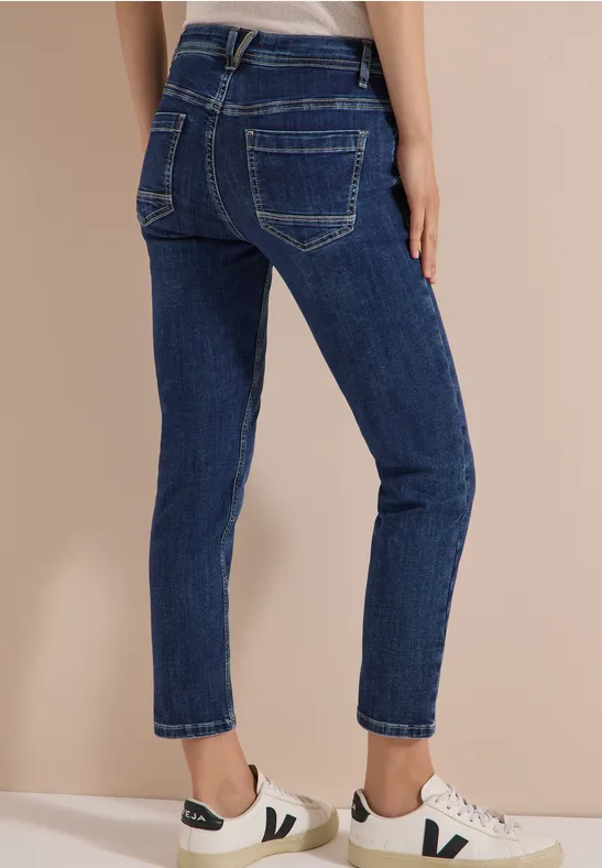 Schmal geschnittene 7/8-Denim-Jeans
