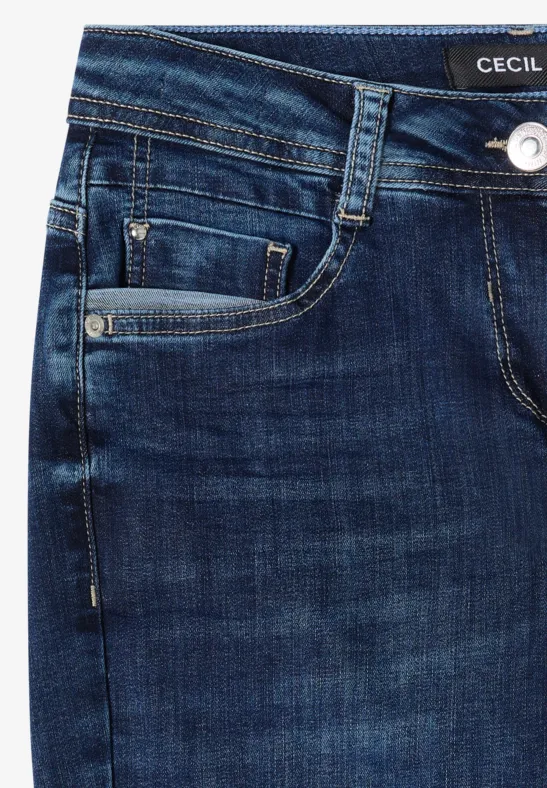 Schmal geschnittene 7/8-Denim-Jeans