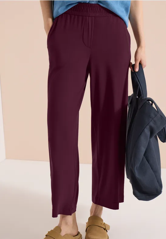 High Waist Jerseyhose mit weitem Bein