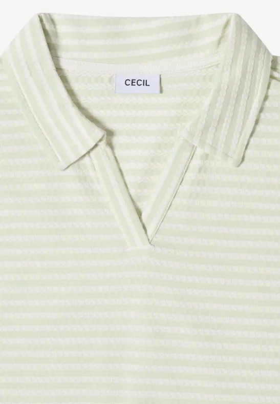 Kurzarm-Poloshirt mit Streifenstruktur