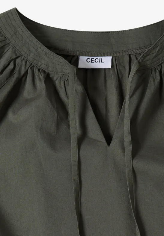 3/4-Arm Bluse mit Split Neck