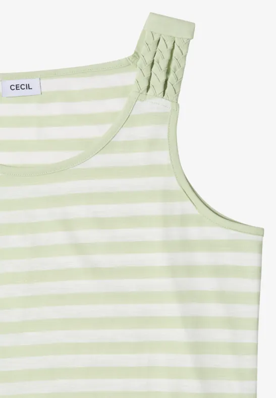 Gestreiftes Jerseytop mit geflochtenen Trägern