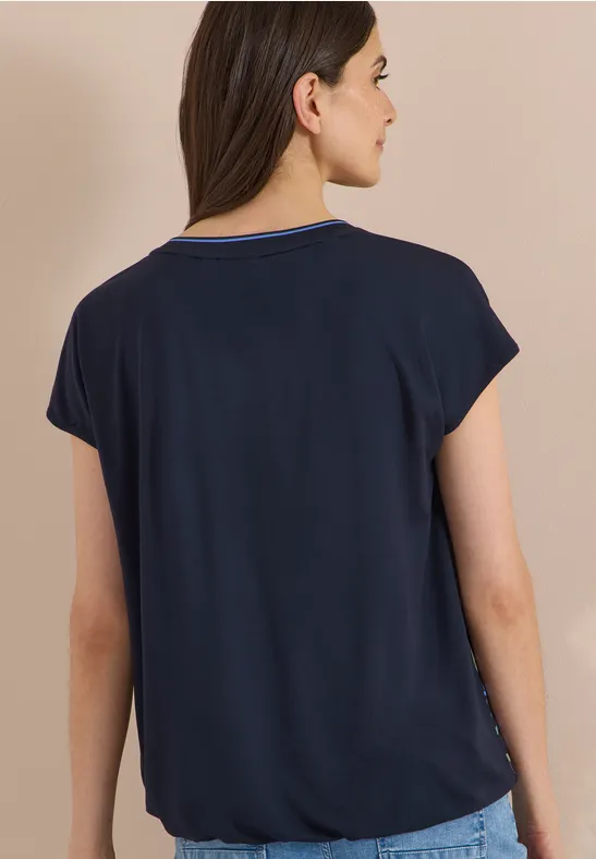 Kurzarm-Blusenshirt mit grafischem Print
