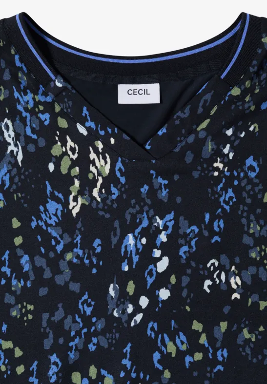 Kurzarm-Blusenshirt mit grafischem Print