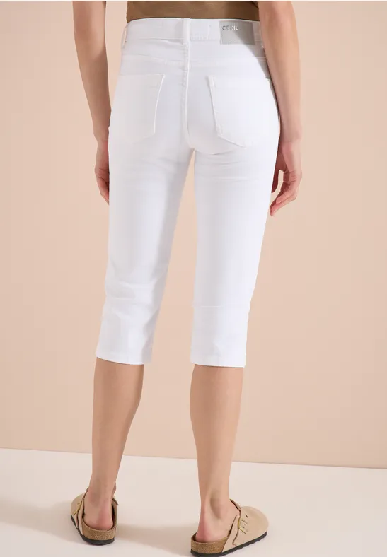 High-Waist Slim-Fit Capri-Jeans