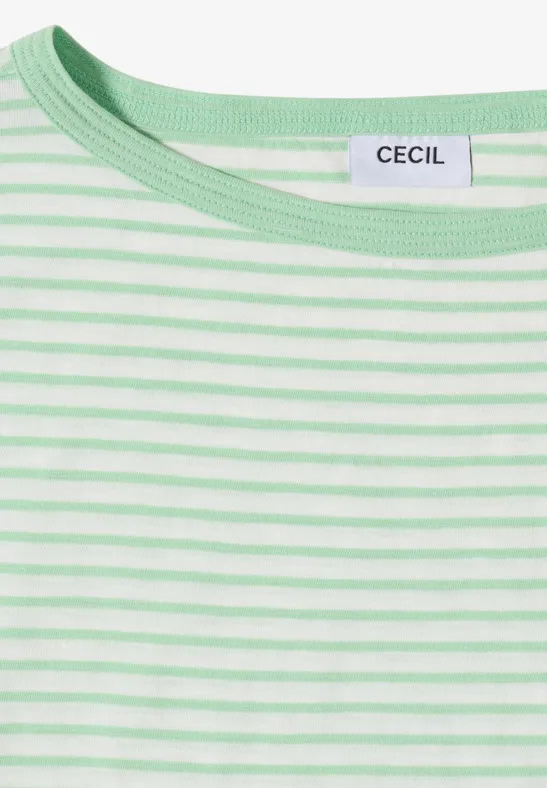 Gestreiftes Flammgarn-Shirt mit Tunnelzug