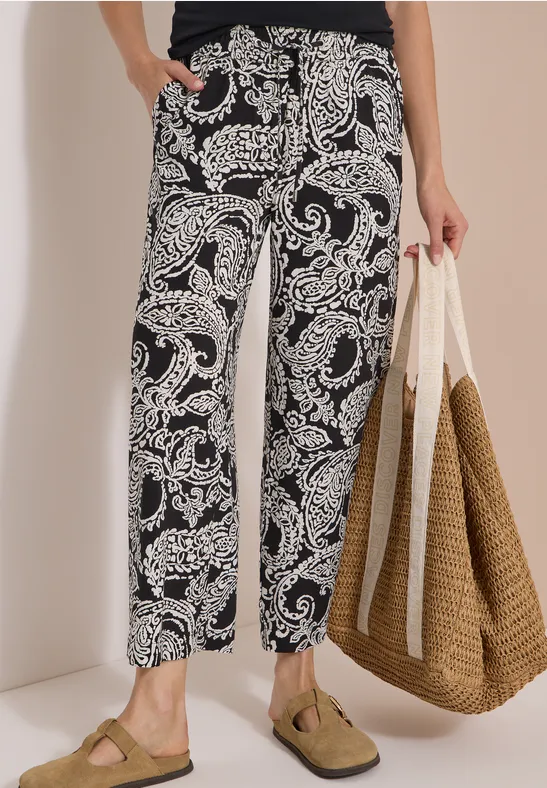 Weite Hose mit Paisley-Muster