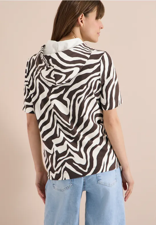 Sportliches Kapuzenshirt mit Zebra-Muster