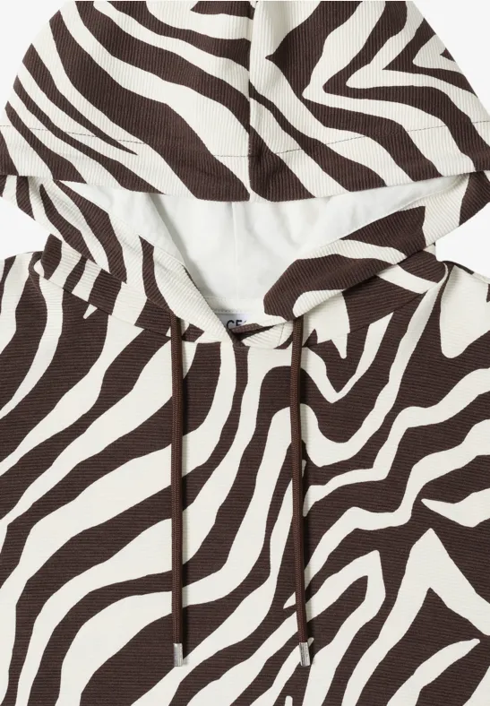 Sportliches Kapuzenshirt mit Zebra-Muster