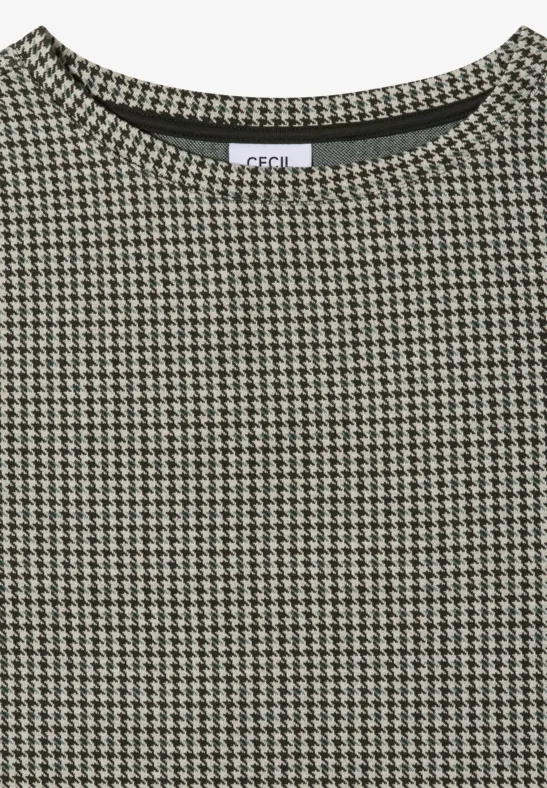Strukturshirt mit Pepita-Muster