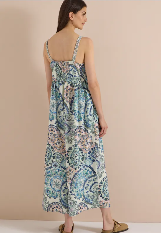 Maxikleid mit Grafik-Print und V-Ausschnitt