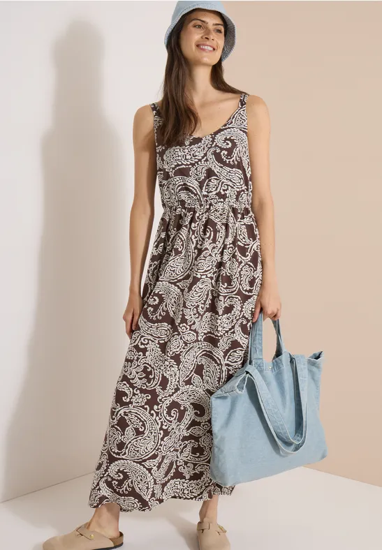 Ärmelloses Maxikleid mit Paisley-Print