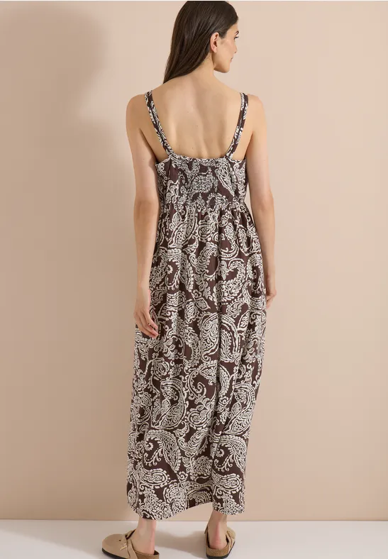 Ärmelloses Maxikleid mit Paisley-Print