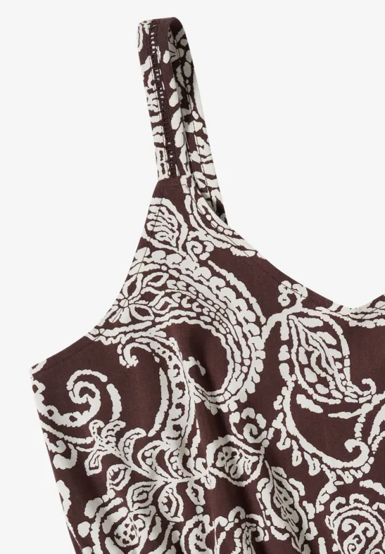 Ärmelloses Maxikleid mit Paisley-Print