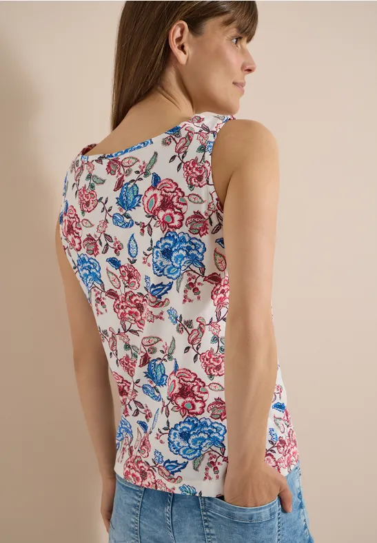 Ärmelloses Top mit Blumenmuster