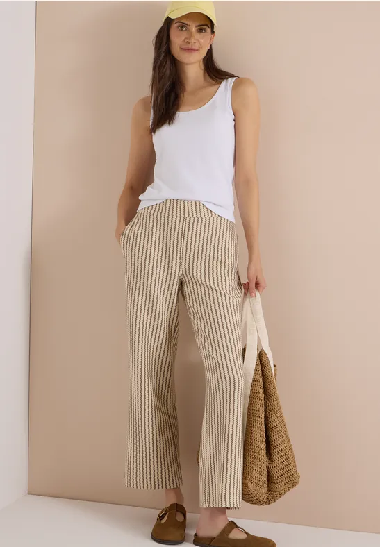 Gestreifte Hose mit weitem Bein