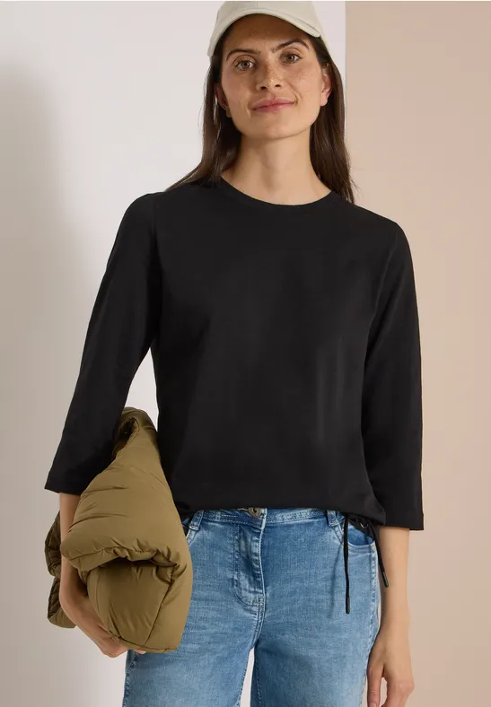 3/4-Arm Baumwoll-Jersey-Top