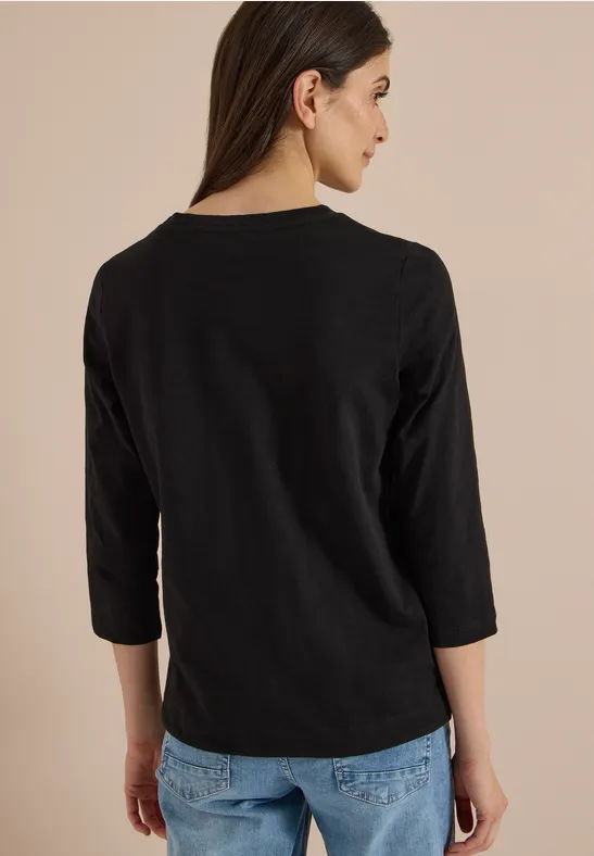 3/4-Arm Baumwoll-Jersey-Top