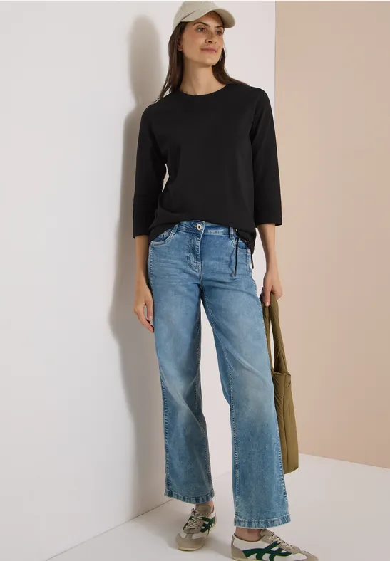 3/4-Arm Baumwoll-Jersey-Top