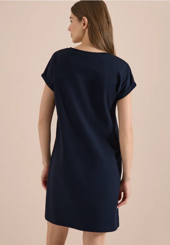 Jersey T-Shirt Kleid mit Cap-Ärmeln