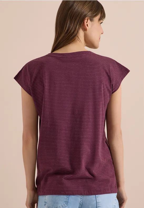 Gestreiftes Tunnelzug-Shirt mit Schulter-Cut-Out