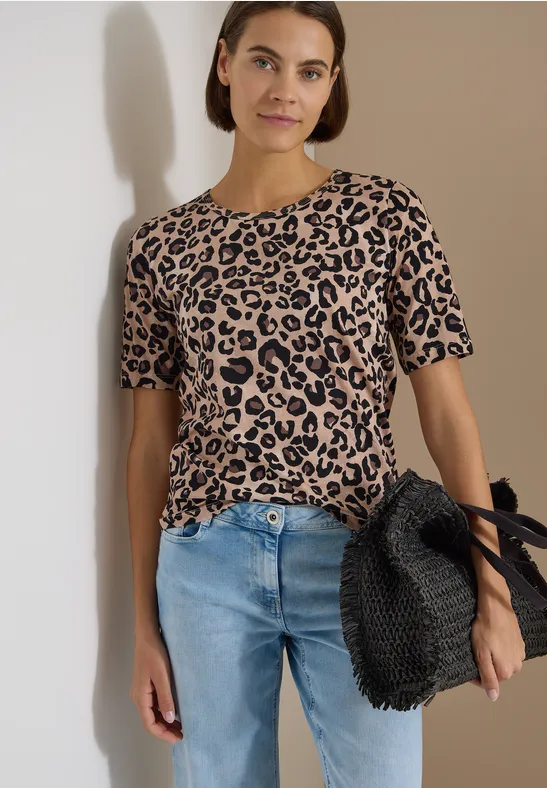 T-Shirt mit Leopardenmuster