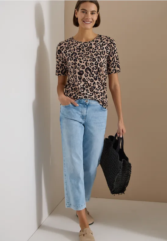 T-Shirt mit Leopardenmuster