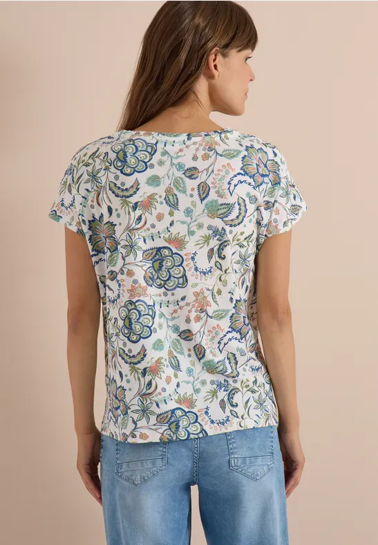 T-Shirt mit floralem Paisleymuster