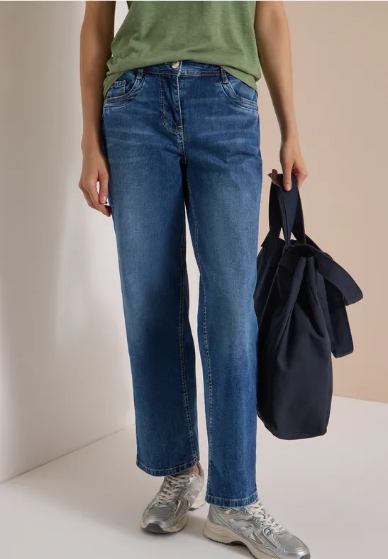 Weit geschnittene High-Waist-Jeans