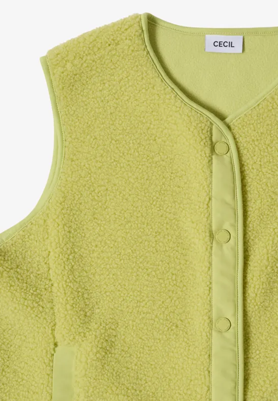 Kuschelige Teddyweste mit Softshell-Besatz