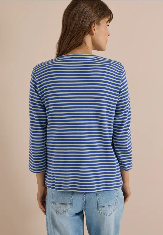 Gestreiftes 3/4-Arm Jersey Shirt